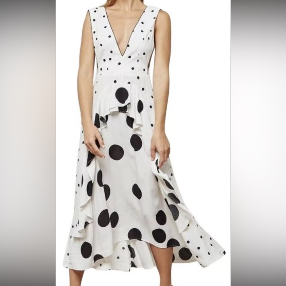 Topshop Elegant Black & White Polka Dot Dress